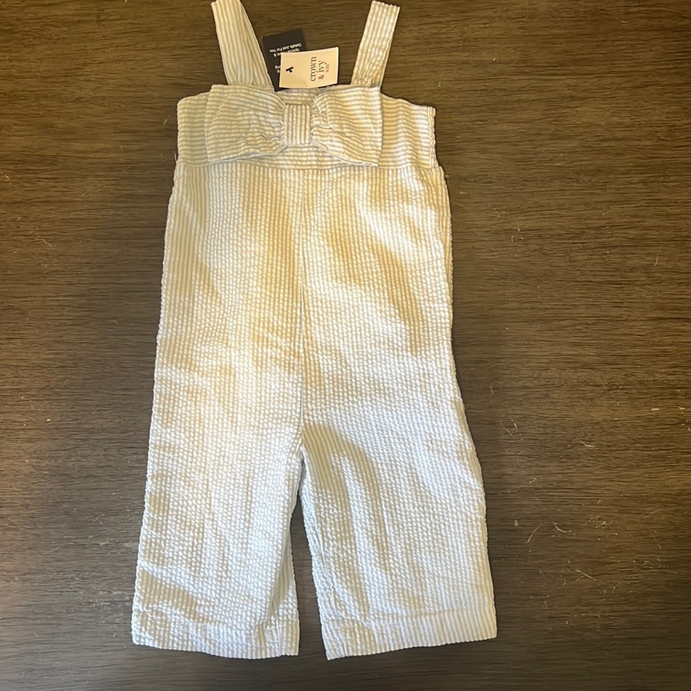 Crown & Ivy One Piece Light Blue Romper. Girl’s Size 3T